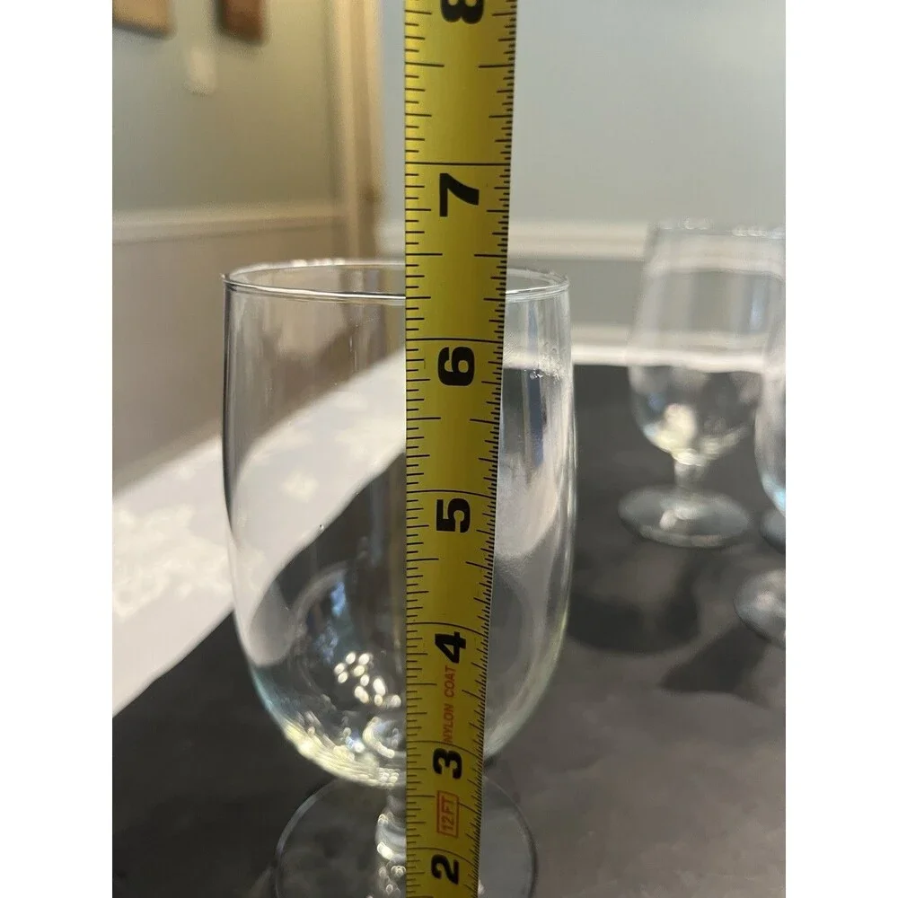 6pc Pottery Barn Clear Glass Wine Goblets Water 11 3/4oz Made in Holland